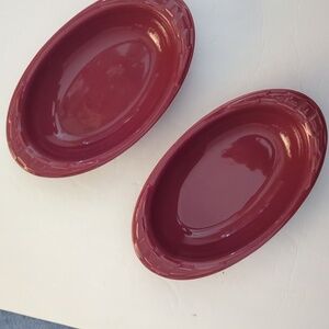 Two Longaberger Paprika Woven Traditions Serving Dishes